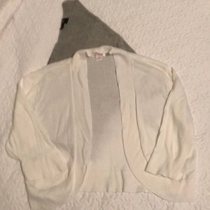 2 cropped short sleeve sweaters.